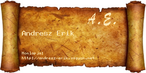 Andresz Erik névjegykártya